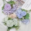 Multicolor Hydrangea Artificial Flowers Silk Petals Green Leaves Simulation Peony Dandelion Bouquet Photo Props DIY Accessories