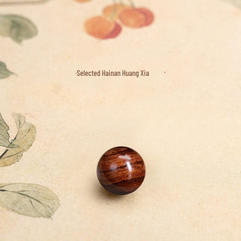 Hainan Huanghuali Round Wooden Bead Bracelet Accessories - DIY Beading and Weaving Essentials.