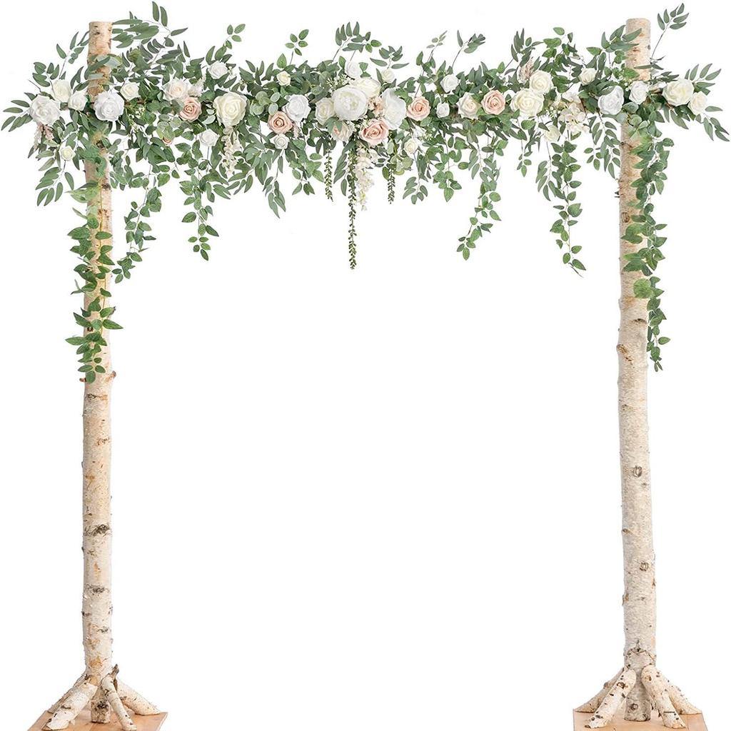 The Same Eucalyptus Leaf Rose Vine Simulation Flower Rose Eucalyptus Leaf Vine Wedding Three-Piece Wreath