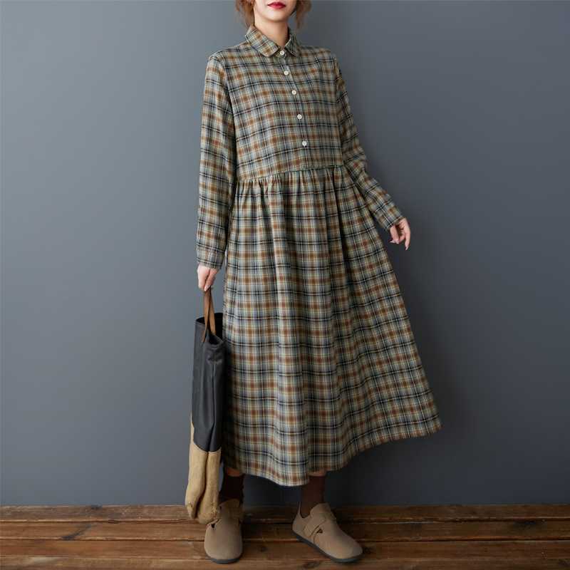 Damen Locker Retro Warm und Schlankmachendes Midikleid