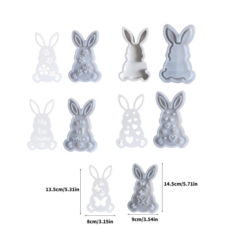 Flexible Silicone Festival Home Decoration Mold Easter Rabbit Shaped Candlestick Mould Gypsum Mould for Atmosphere Light