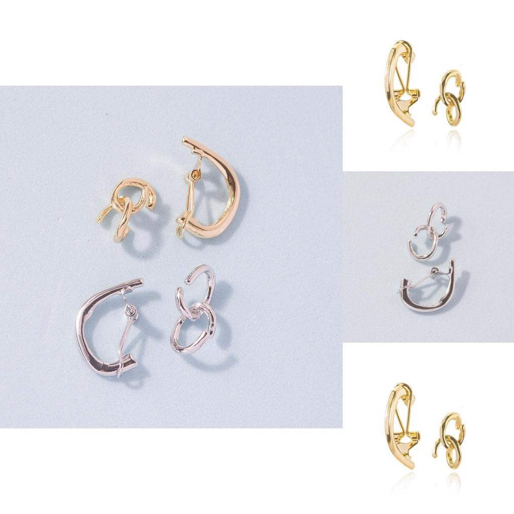 Trendy Alloy Geometric Ear Cuffs Non-piercing Fashion Jewelry Set For Street Style