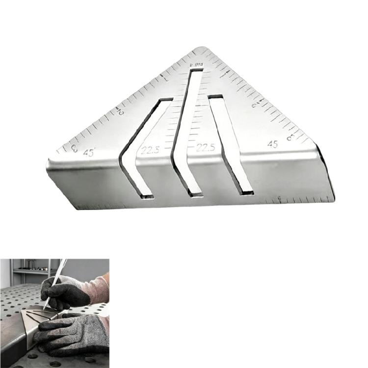 Angle Square for Metal Tubing,Metalworking Miter Square Tool with Etched 45 90 22.5 Degree References for Frame