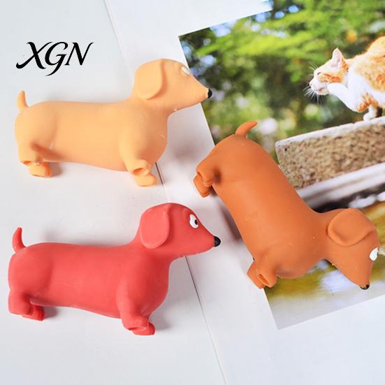 Dackel Quietschespielzeug Mini Stressabbau Simulierte Hunde Fidget Sensorisches Gadget Weiche Dehnbare Tierform Haus Büro Schreibtisch
