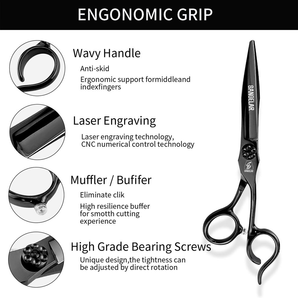 SANGELAR 6-Zoll-Profi-Haarschneideschere, spezielles Design, gutes Preis-Leistungs-Verhältnis, stilvoll und schön, sehr empfehlenswert