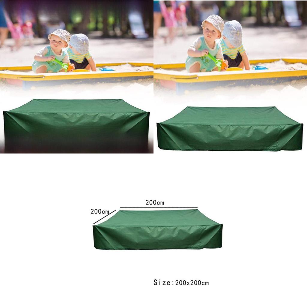 Copertura Quadrata da Giardino Resistente per Sabbiera Verde per Bambini Impermeabile Antipolvere