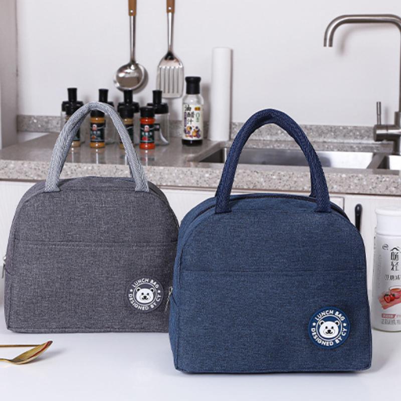 Portable Thermal Bento Bag Fresh-keeping Thermal Bag Insulated Lunch Box Bag Aluminum Foil Work To School with Lunch Bag Ice Bag