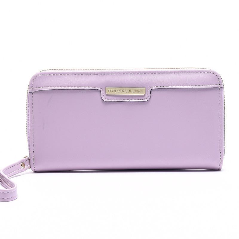 

Korean Style Ladies Wallet Women s Long Simple Zipper Multi-card Coin Purse Wallet Female Wholesale фіолетовий