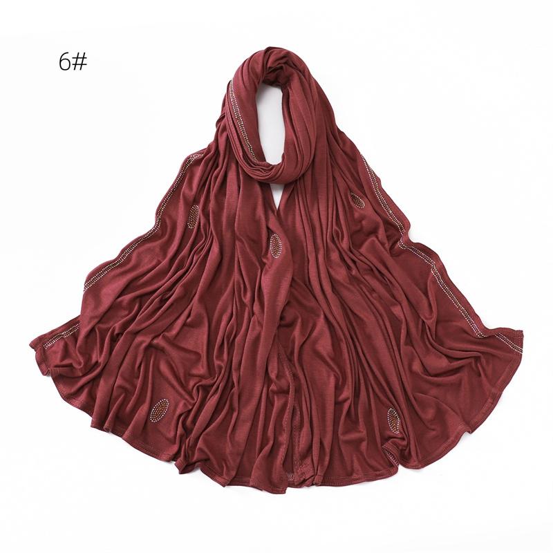 Oval Necklace Chain Cotton Modal Jersey Hijab Shawls Lady High Quality Wrap Beach Summer Bufandas Ramadan Muslim Sjaal 170*70Cm