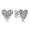 925 Sterling Silver Earring Golden Shine Clear Sparkling Crown Pave Heart Winter Frost Hoop Earring For Women Fashion Jewelry