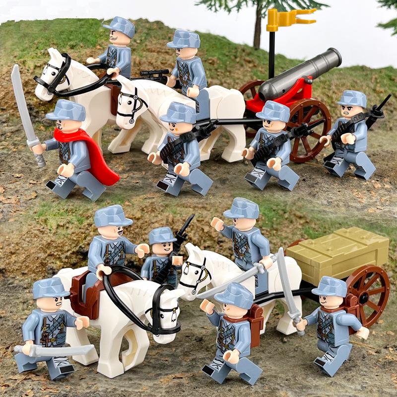 WWII Military Building Blocks: Eighth Route Army, Red Army, New Fourth Army Soldiers & Weapons Figures