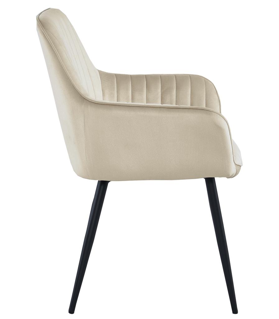 SOLDEN chair - beige velvet / black legs x 1