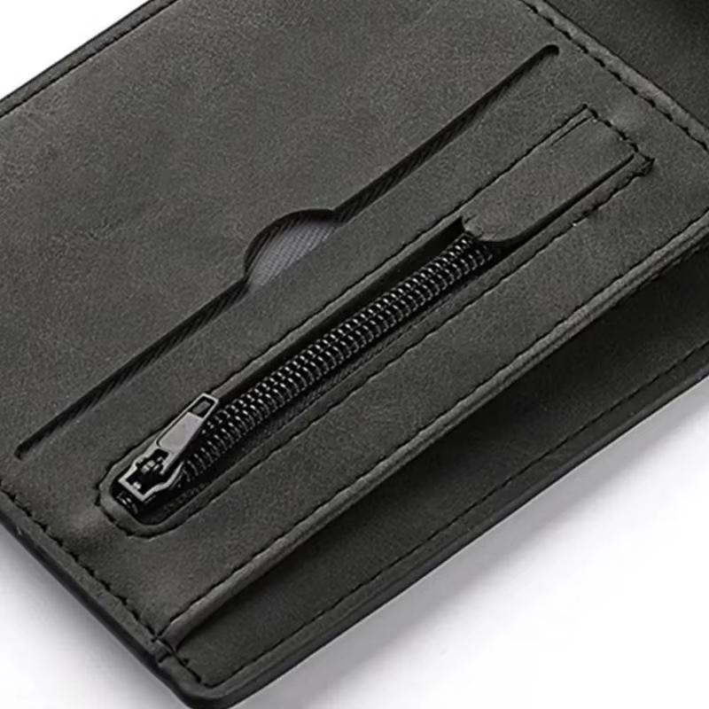 Fashionable Multi-Card Slot Wallet for Men Folding Large Capacity Coin Purse Short Wallet in PU Leather