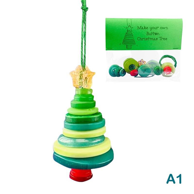 Diy Button Snowman & Angel Button Christmas Ornament Making Kit For Indoor/Outdoor Xmas Tree, Window & Party Decorations