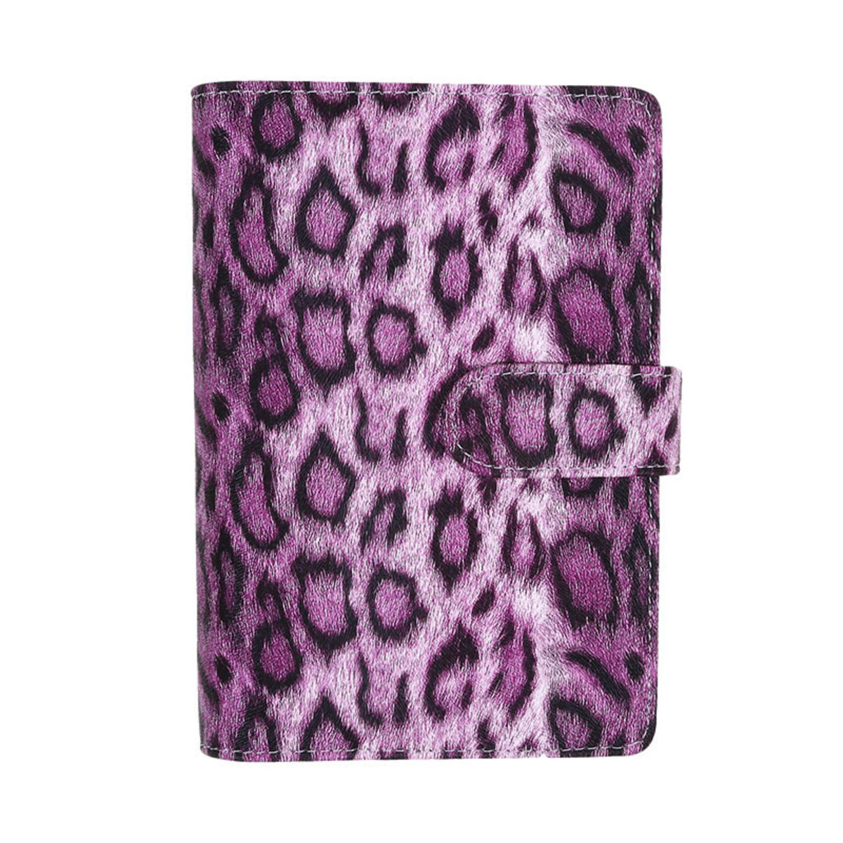 

Кошелек с леопардовым принтом формата А6, планировщик бюджета, обложка на молнии, конверт для наличных, органайзер для бюджетных фондов, обложка со страницами для записей one size фиолетовый