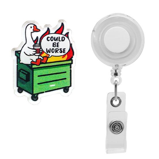 ID Badge Holder with Clip Retractable Card Holder for Name Tags Keys Masks Portable Easy Pull Badge Holder for Work School Events