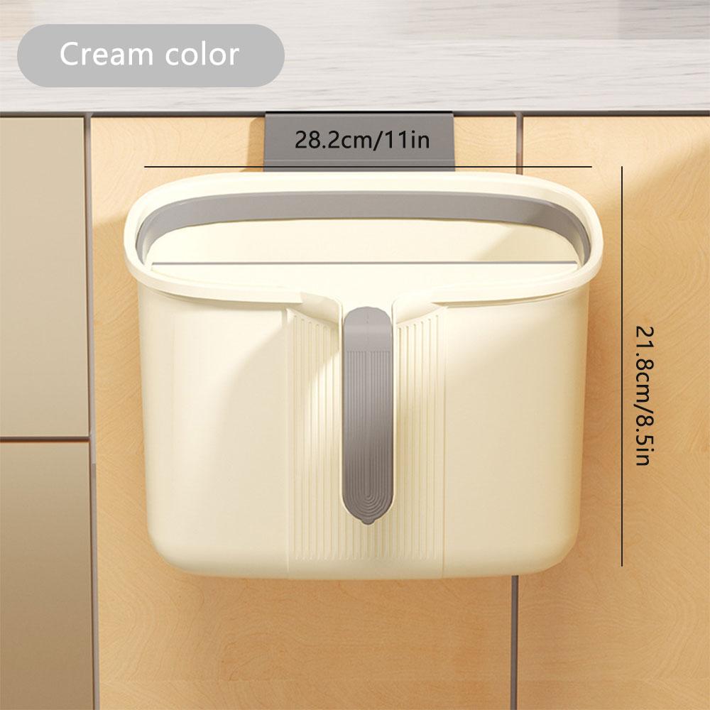 Kitchen Trash Can Hanging Wastebasket with Squeegee Scraper Wall Mounted Garbage Can for Cabinet Under Sink Compost Bin New