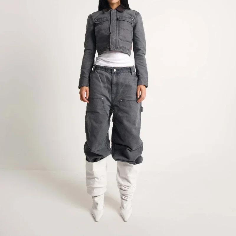 New Wrinkled Patent Leather Pointed High-heeled Stacked Boots with Large Tube Circumference European and American Long Boots