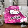Customizable HelloKitty15 Throw Blanket – Personalized Name, All-Season Cozy Snug Blanket, Machine Washable, Personalized Blanket