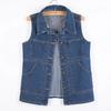 Mittlere Länge Jeansweste Frauen Frühling Herbst Slim Jeans Weste Jacken Weibliche Casual Ärmellose Westen Cowboy Mantel Tops