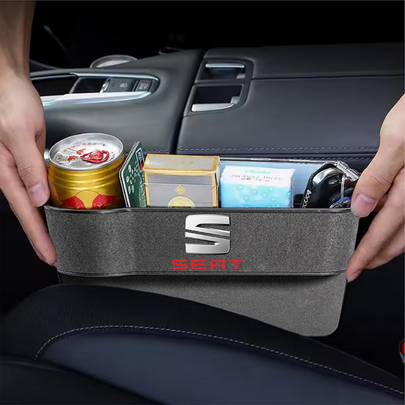 AAABE1 Car Seat Gap Box Pocket Seat Crevice Storage Bag For Seat Leon 5f Ibiza 6l 6j Leon 1p Cushion Altea Xl Leon Mk Car Accessories