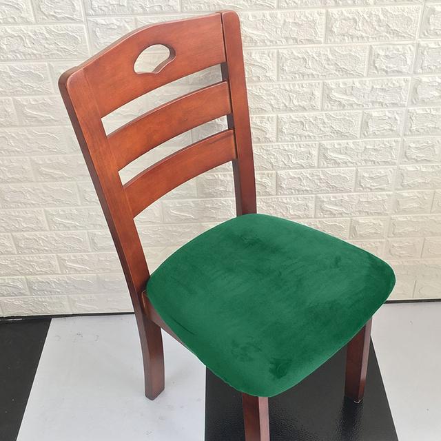 1 Piece For Sale Removable Dining Chair Seat Cover Velvet Stretch Chair Seat Cushion Slipcover For Dining Room Kitchen Chairs