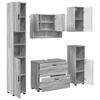 Bathroom Furniture Set 5 Pcs Grey Sonoma Plywood and Metal