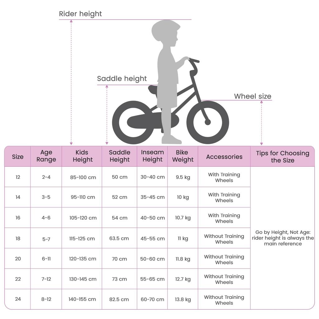 Kids Bicycle 12 Inch for Ages 2 4 Purple