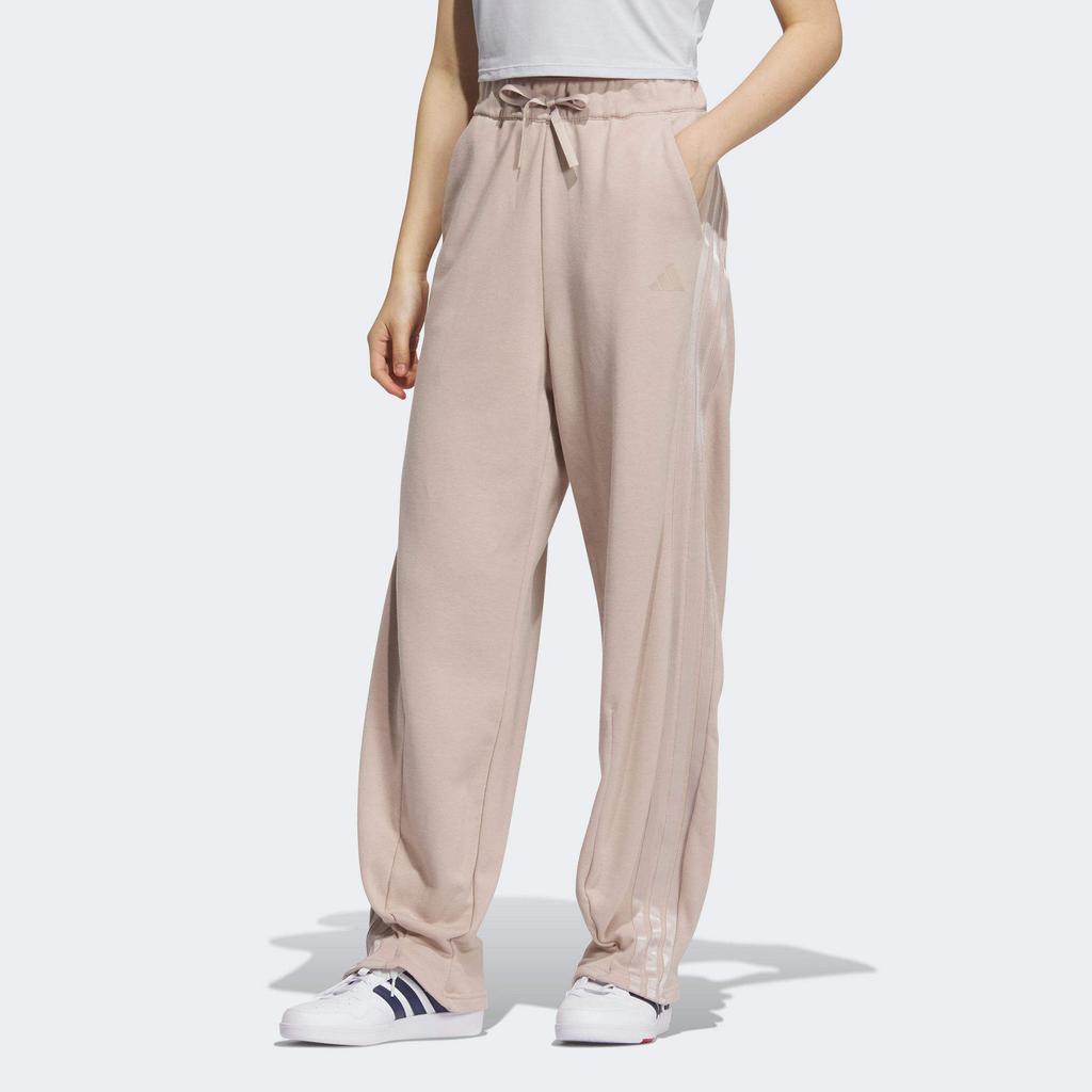 Adidas Sport Lifestyle Series Lace-Up Windproof Flower Bud Three Stripes Knitted Sports Pants Women Pants Pink KC4001