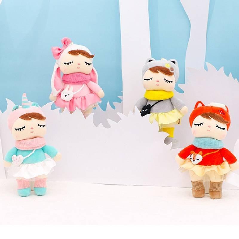 Adorable Metoo Plush Girl Doll Soft Short Plush Stuffed Toy With Pp Cotton Filling Cute Bag Pendant For Kids And Collectors