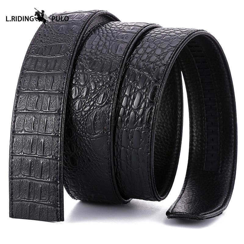 Krokodýlí vzor Tělo pásku Automatická přezka Pásek Pravá kůže Pánský pásek