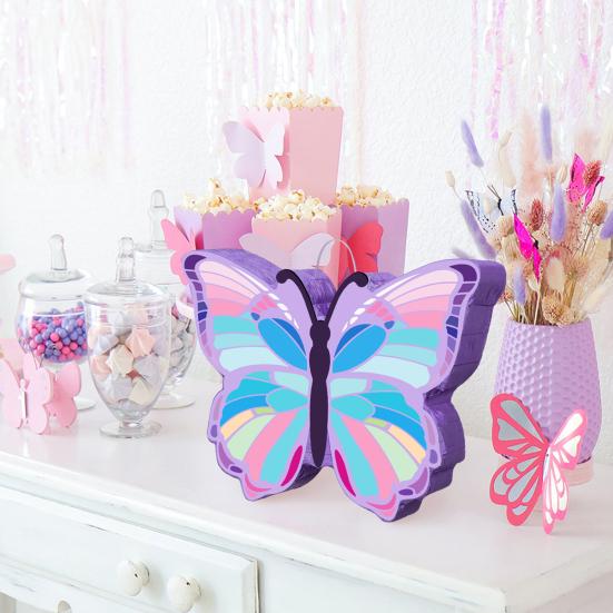 Butterfly Pinata Kids Pull String Pinata with Stick Blindfold Confetti for Girls Interactive Birthday Party Supplies for Photo Prop Candy Holder