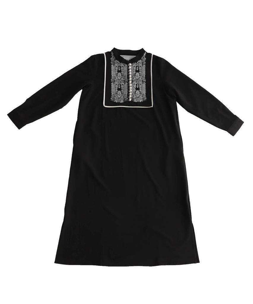 Antiqua Embroidered Long Free Size Black Women's Dress, Sleeve, UK-00121, 05,