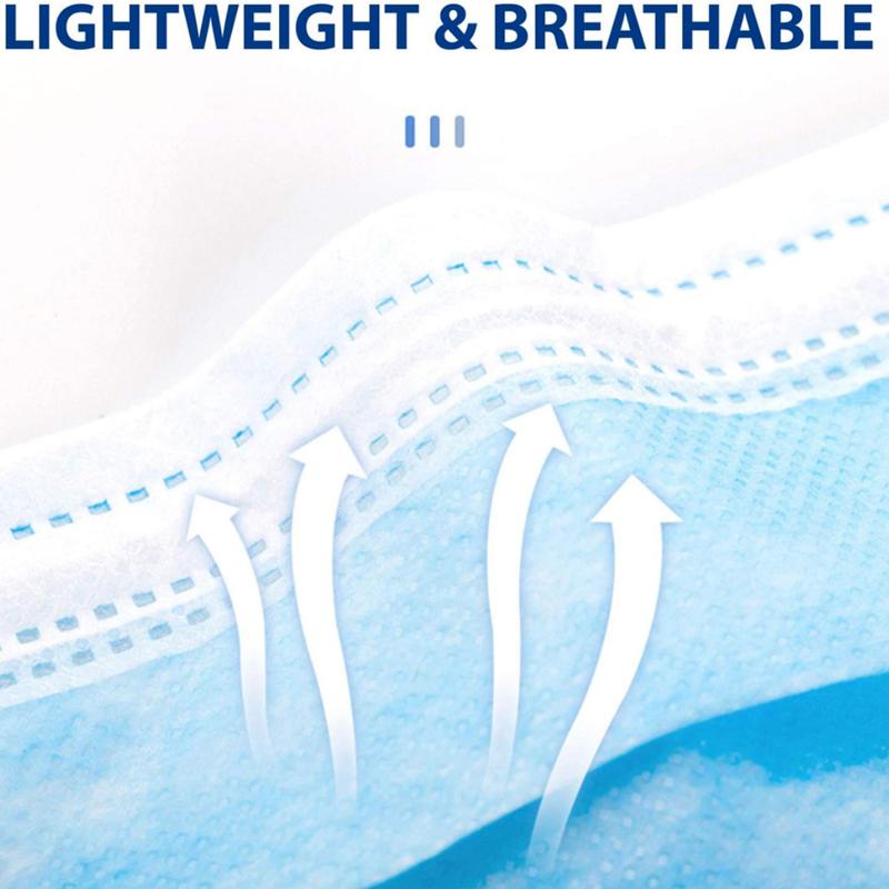 50-200 Pcs Mask Disposable Nonwove 3 Layer Ply Filter Mask Adult Mouth Face Mask Safe Anti Dust Breathable Masks