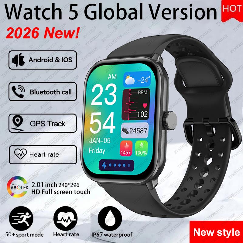 New Watch 5 Smart Watch Women AMOLED Screen Fitness Tracker Heart Rate ECG Waterproof GPS Track Call Smartwatch For iOS Android