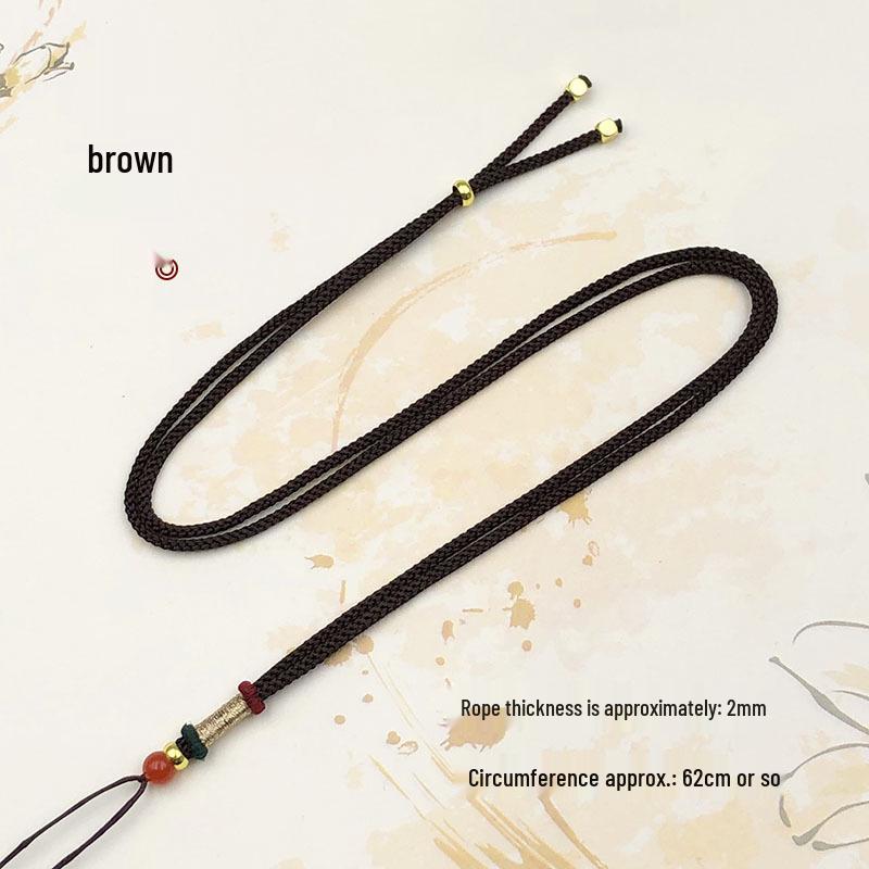 Adjustable Hand-Woven Jade Agate Emerald Pendant Necklace Cord for Men & Women