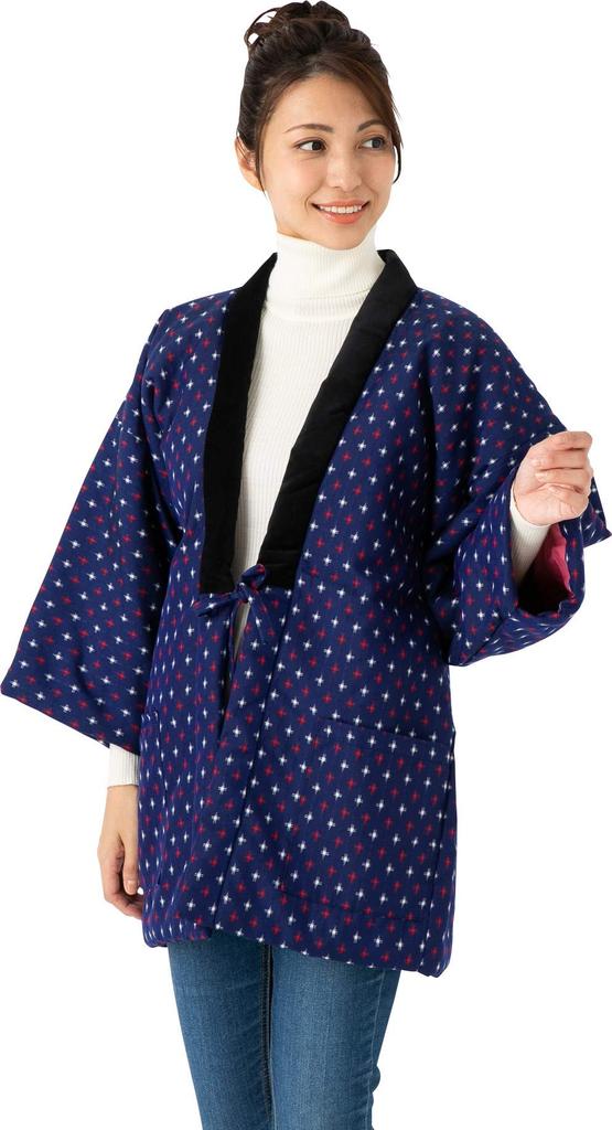 Watano Sato Kurume Handmade Hanten Made in Padded with Cotton (Cotton Village) (Women's), Japan, (2)