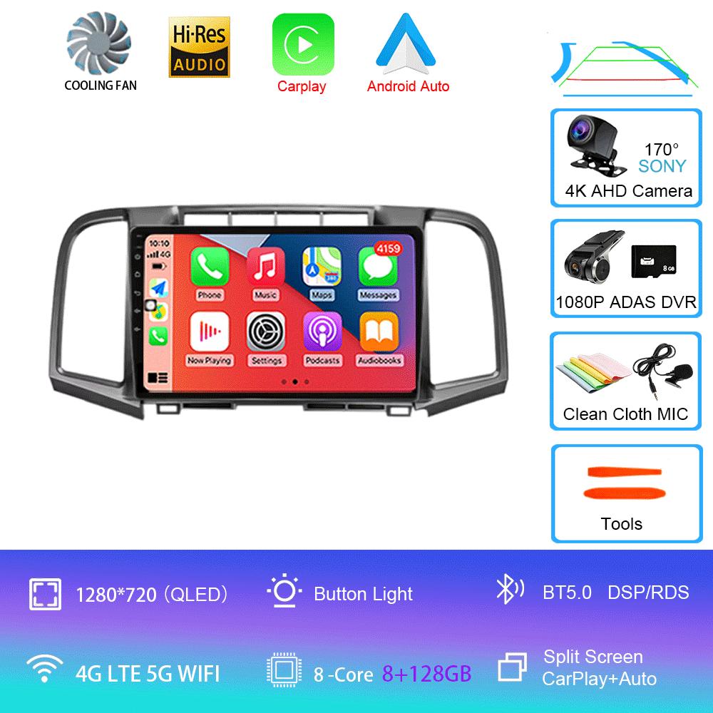 Android 14 Car Radio Carplay Auto For Toyota Venza 2008 2009 2010 - 2016 GPS WIFI+4G Multimedia DSP Player 2Din Video DVD Stereo