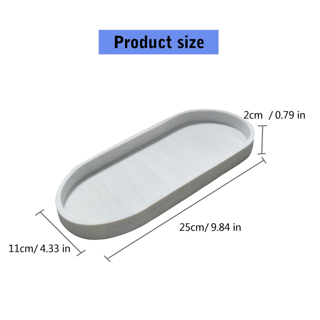 Multipurpose Silicone Ellipse Bathroom Storage Tray Waterproof Nonslip Organizers For Cosmetics And Toiletries