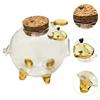 Klares Glas Schwein Sparschwein Aufbewahrungsbehälter Festivalgeschenk Transparent Neuheit Desktop Deko für