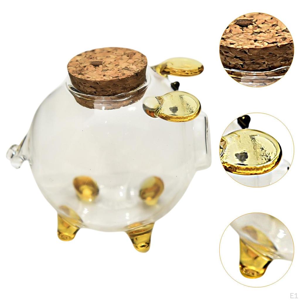 Klares Glas Schwein Sparschwein Aufbewahrungsbehälter Festivalgeschenk Transparent Neuheit Desktop Deko für