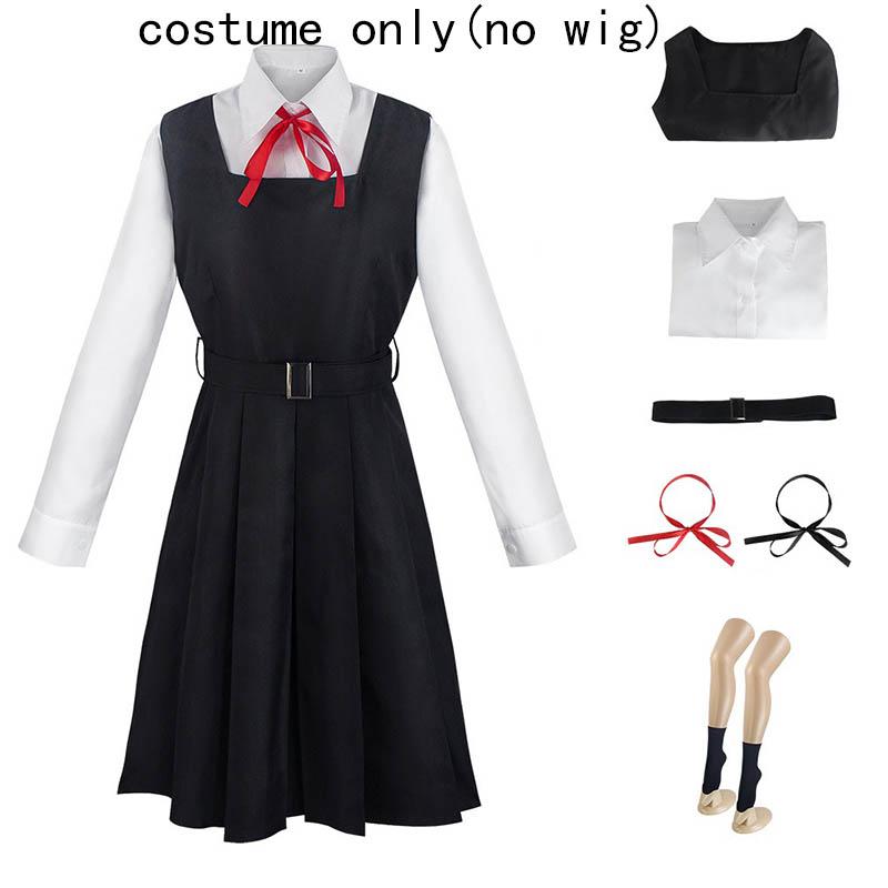 

Костюм для косплея Митаки Асы с платьем, черным и красным галстуком, носками, на Хэллоуин, Comic Con, больших размеров, наряды Митаки Асы S