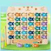 Number Wooden Letter Cognitive Matching Magnetic Fishing Board Children Toy