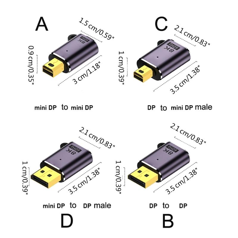 Multiple Choice Mini  Adapter Mini  Converters Aluminum Support 8K60Hz,4K120Hz 7680x4320P