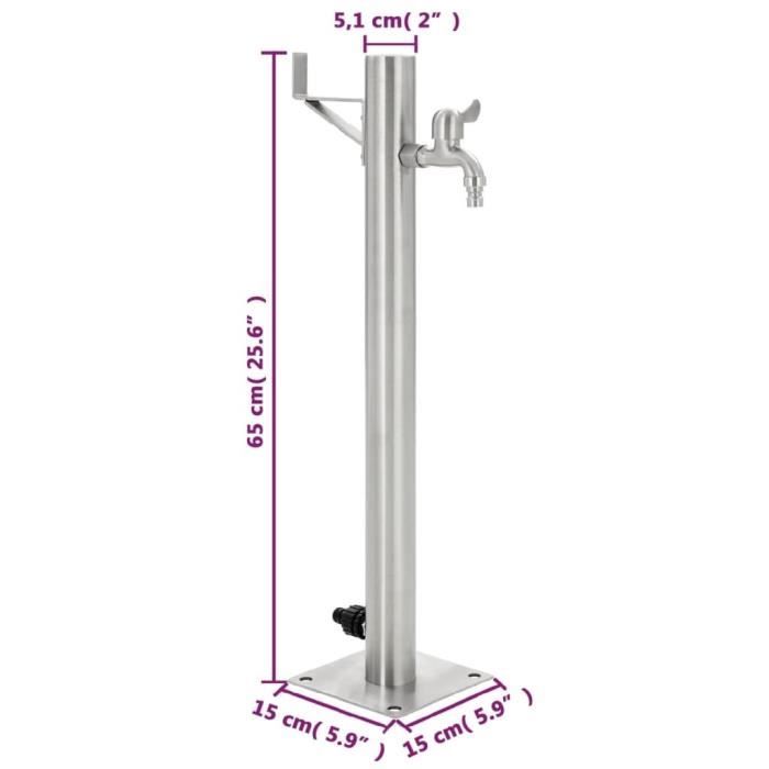 VidaXL Colonne à eau de jardin ronde Acier inoxydable 65 cm 45457