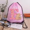 Capibara Girls Drawstring Backpack Cute Capybara Letter A-Z Storage Bag Kids Outdoor Sport Travel Rucksack Children Gifts