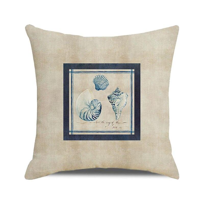45x45 Cm Starfish Beach Chair Sailboat Slippers Print Pillowcase Upholstery Pillowcase Nautical Style Cushion Cover