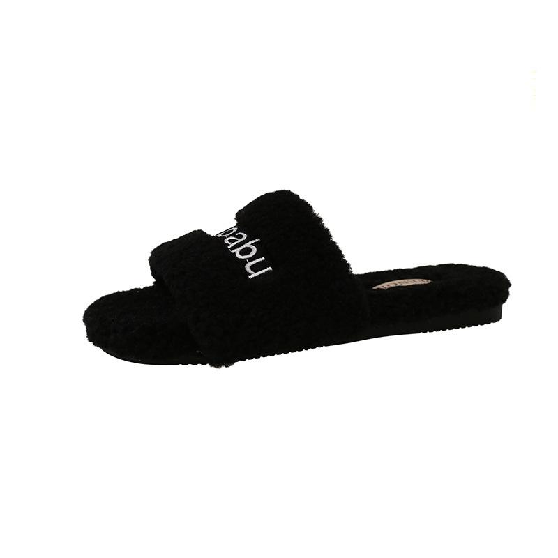 Mao Mao Slippers Women Wear Thick Soles 2025 Spring and Summer New Internet Celebrity Mao Mao Shoes European Fashion Home Plush Slippers