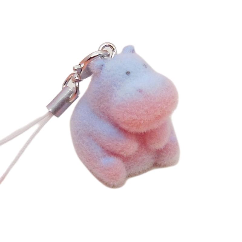 Flocking Resin Animal Keyring Adorable Compact Design Animal Keychain Decoration For Keys Backpacks Presents