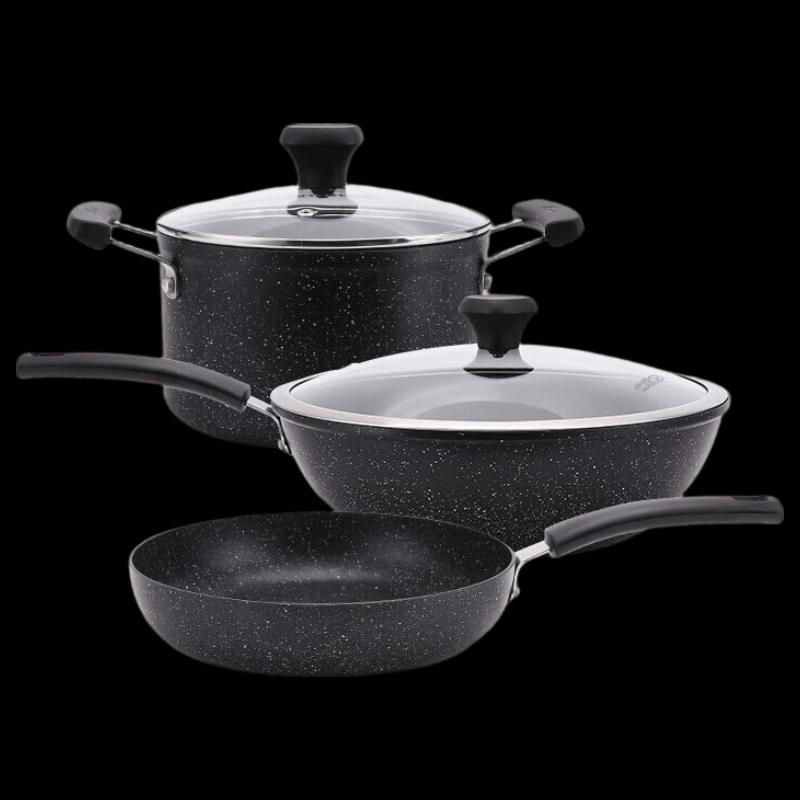 ASD Crystal Non-stick 3-Piece Cookware Set
